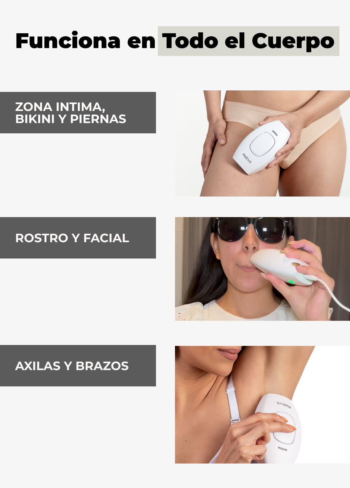 Depiladora Piel Deli IPL con gel conductor + Kit de cremas corporal y facial de avena y colágeno